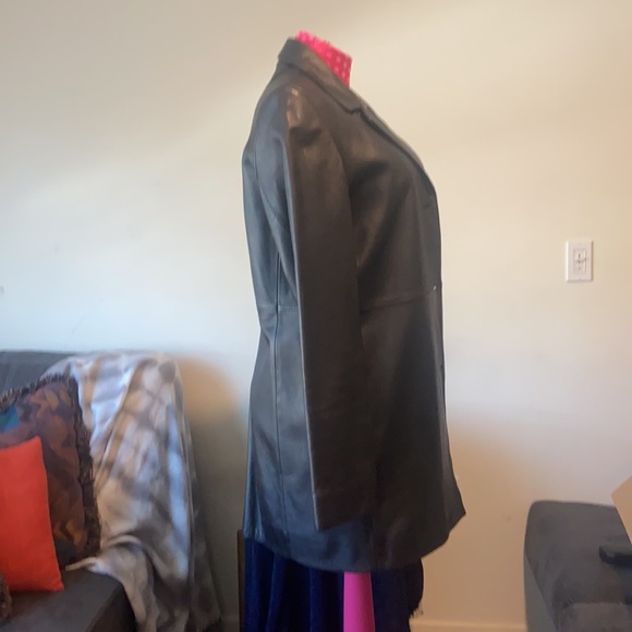 Alfani Outerwear Black Leather Jacket Size M Coat - Picture 2 of 7